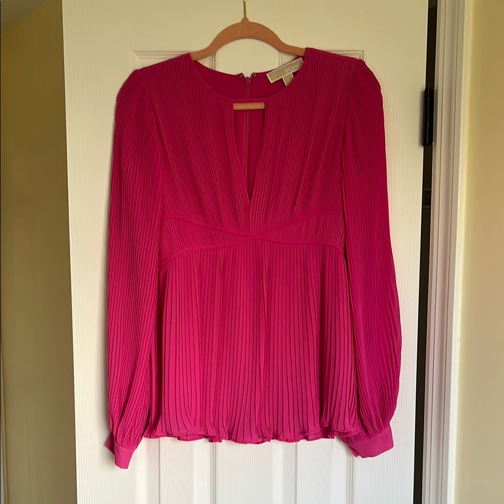 Elegant Pink Plisse Top